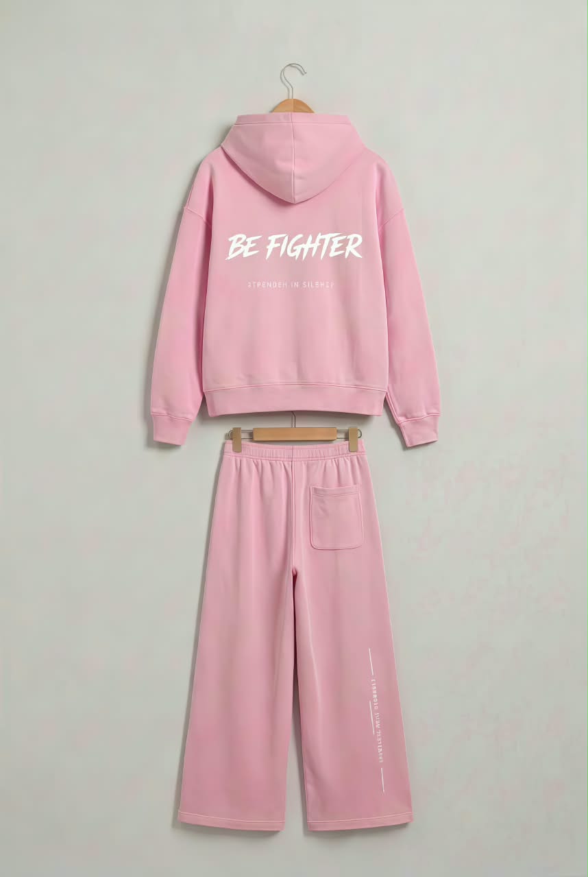 ضهر سوت BE FIGHTER البينك بالتصميم الأبيض