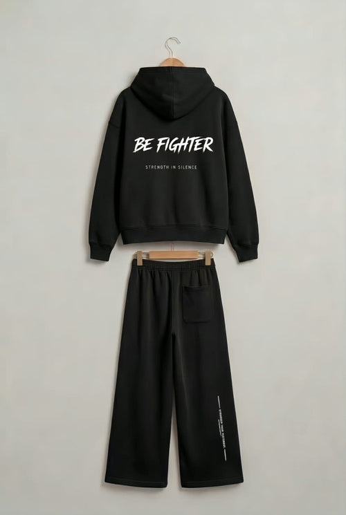 ضهر سوت BE FIGHTER الأسود بالتصميم الأبيض